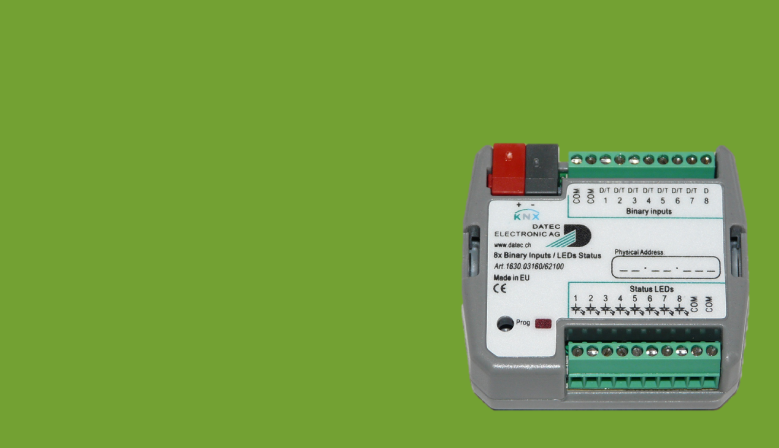 Flush mounted 8 binary inputs KNX module